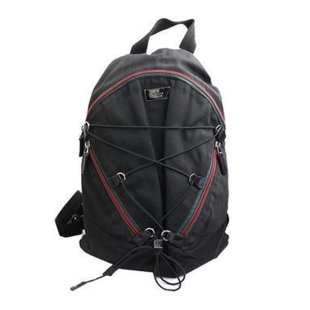 Gucci Black and Red Sporty Backpack with Dynamic Design
